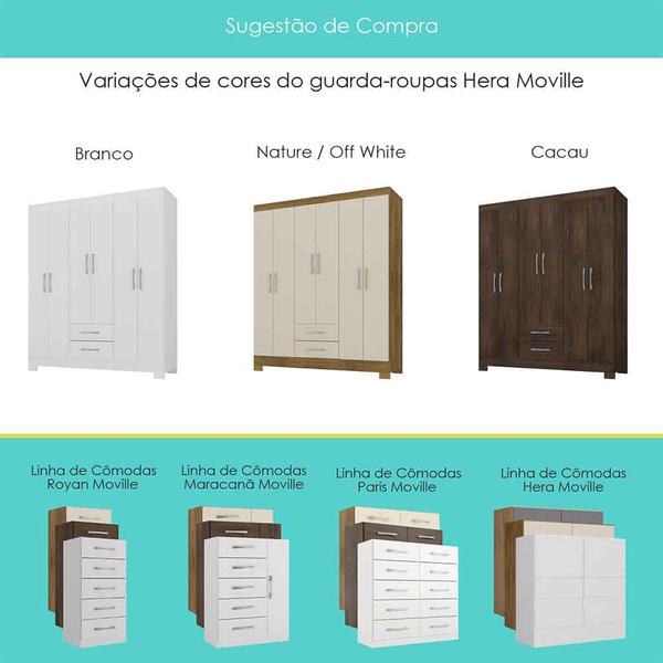 Imagem de Guarda Roupa Casal Hera 6 Portas 2 Gavetas Branco - Moville