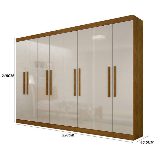 Imagem de Guarda Roupa Casal Hera MDF 8 Portas e 4 Gavetas Rufato