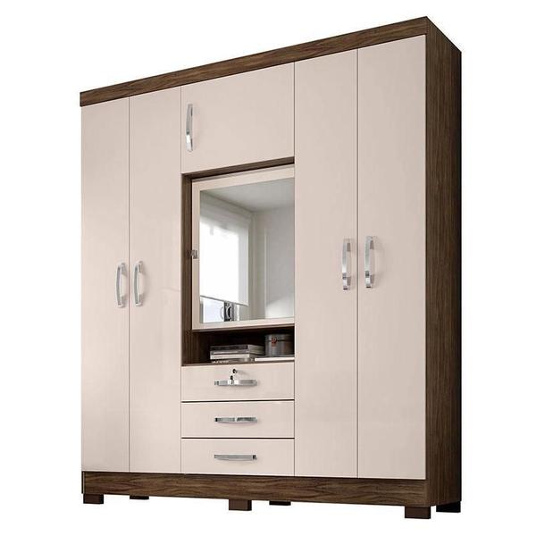 Imagem de Guarda Roupa Casal Imperial 6 Portas Teka / Champagne - B2M Store