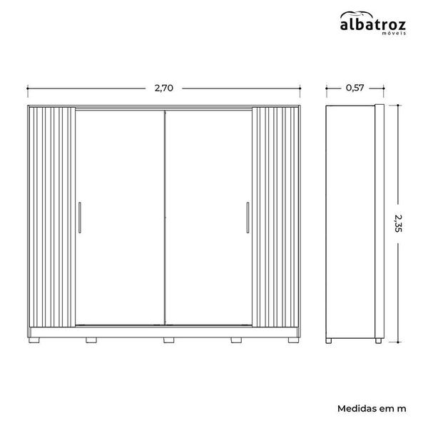 Imagem de Guarda Roupa Casal Jacarandá 4 Portas Flex com 4 Espelhos - Móveis Albatroz