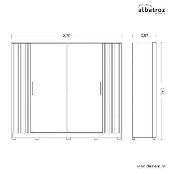 Imagem de Guarda Roupa Casal Jacarandá 4 Portas Flex com 4 Espelhos - Móveis Albatroz