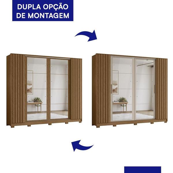 Imagem de Guarda Roupa Casal Jacarandá 4 Portas Flex com 8 Espelhos - Móveis Albatroz