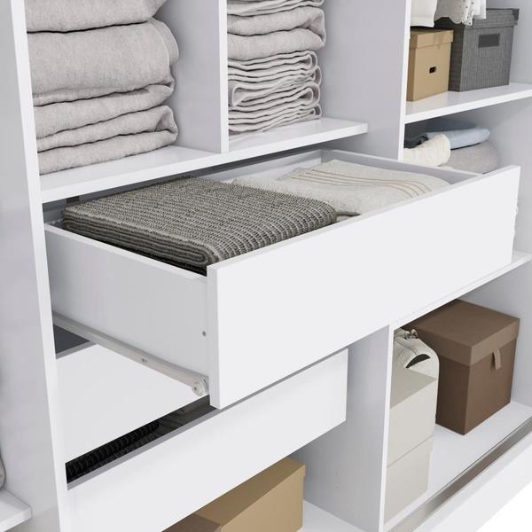 Imagem de Guarda-Roupa Casal Kappesberg 3 Portas  Reversiveis de Correr 3 Espelhos 3 Gavetas Branco