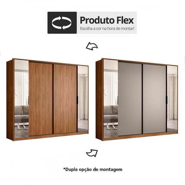 Imagem de Guarda Roupa Casal Laredo 4 Portas Flex com Espelho - Demartêz