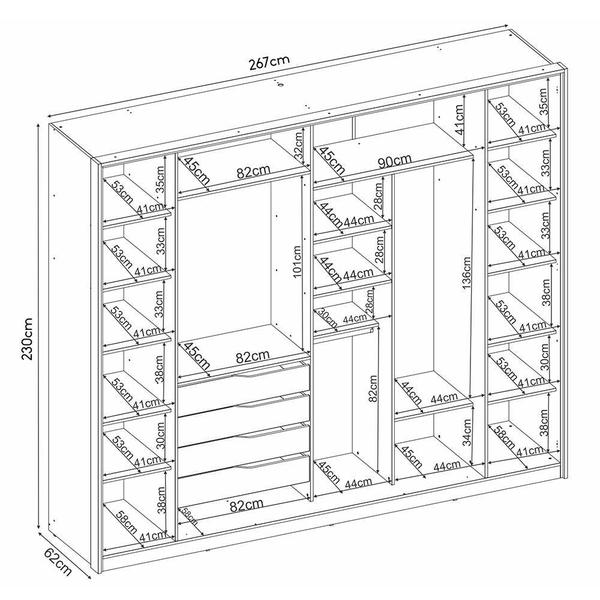 Imagem de Guarda Roupa Casal Laredo 4 Portas Flex com Espelho - Demartêz