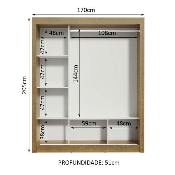 Imagem de Guarda Roupa Casal Madesa Mônaco 3 Portas de Correr com Espelhos