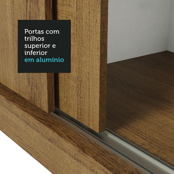 Imagem de Guarda-Roupa Casal Madesa Reno 3 Portas de Correr com Espelho