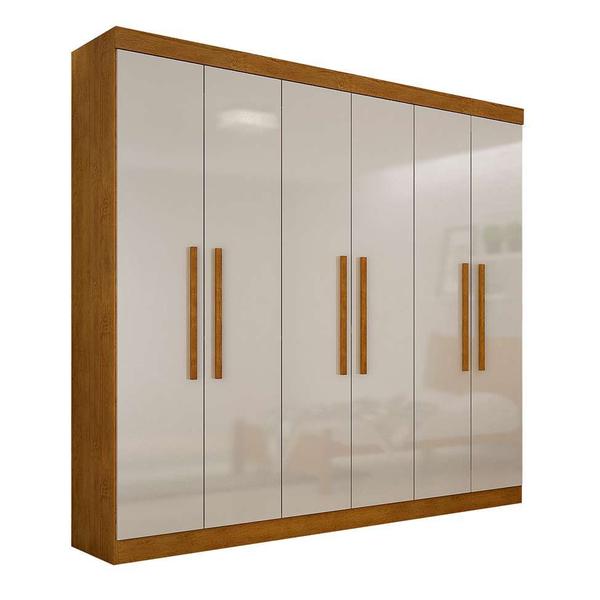 Guarda-Roupa Casal Malibu 6 PT Imbuia e Off White - Rufato Guarda-Roupa Casal Malibu 6 PT Imbuia e Off White - Rufato