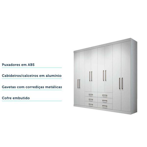 Imagem de Guarda Roupa Casal Master Branco 8 Portas 6 Gavetas Santos Andirá