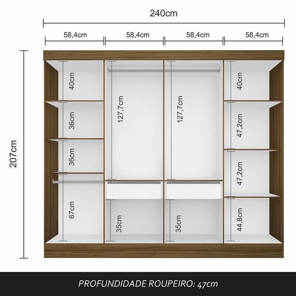 Imagem de Guarda Roupa Casal Mayra 8 Portas Boreal - Moveis Arapongas