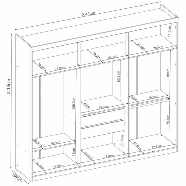 Imagem de Guarda Roupa Casal MDF 06 Portas 62080 Amendola Off White Demobile