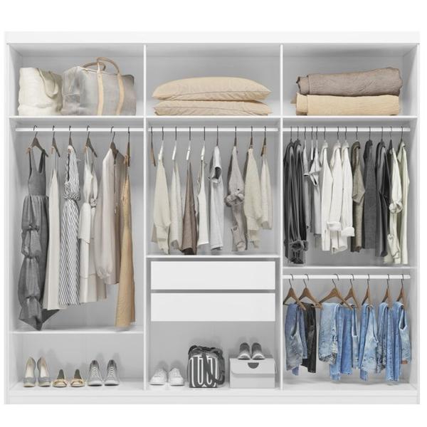 Imagem de Guarda Roupa Casal MDF 06 Portas 62080 Branco Demobile