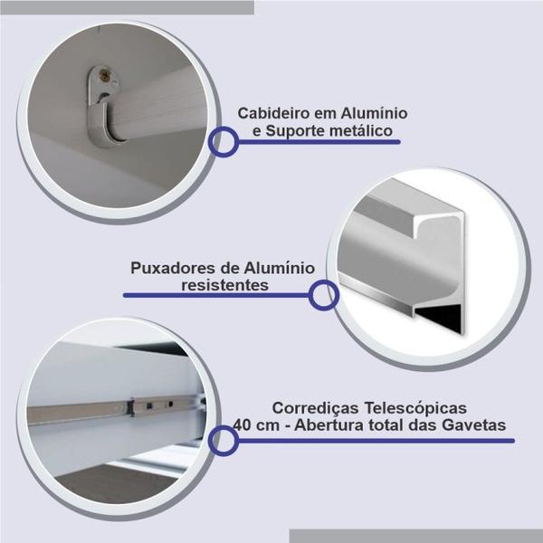 Imagem de Guarda Roupa Casal MDF 2 Portas 6 Gavetas Hawai