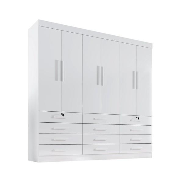 Imagem de Guarda Roupa Casal MDF 6 Portas 12 Gavetas Marselha Plus