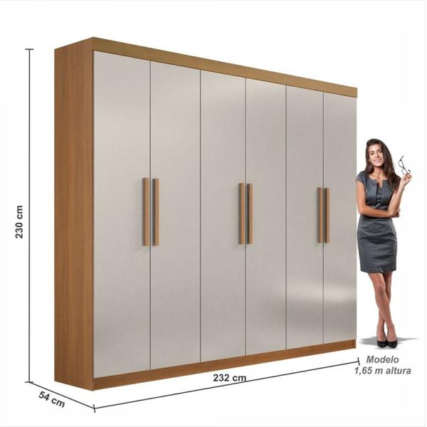 Imagem de Guarda Roupa Casal MDF 6 Portas 4 Gavetas Ipanema