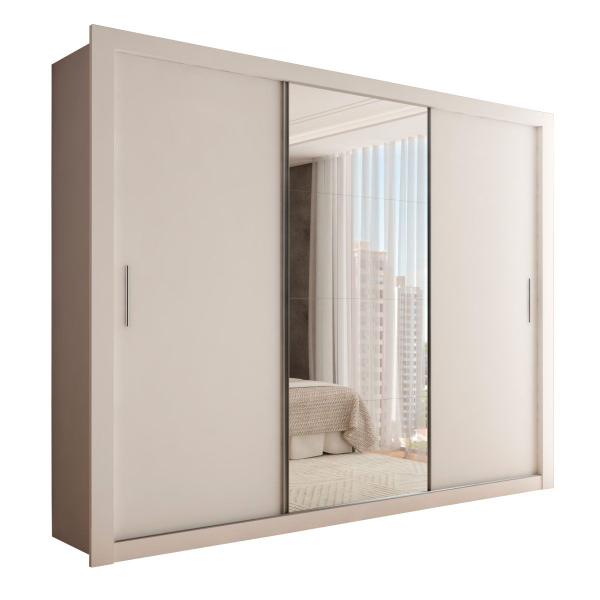 Imagem de Guarda-Roupa Casal Melissa 3 Portas com Espelho Branco - Panorama Móveis