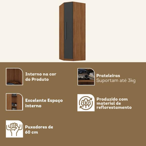 Imagem de Guarda-roupa Casal Modulado 1 Porta Ágata Yescasa