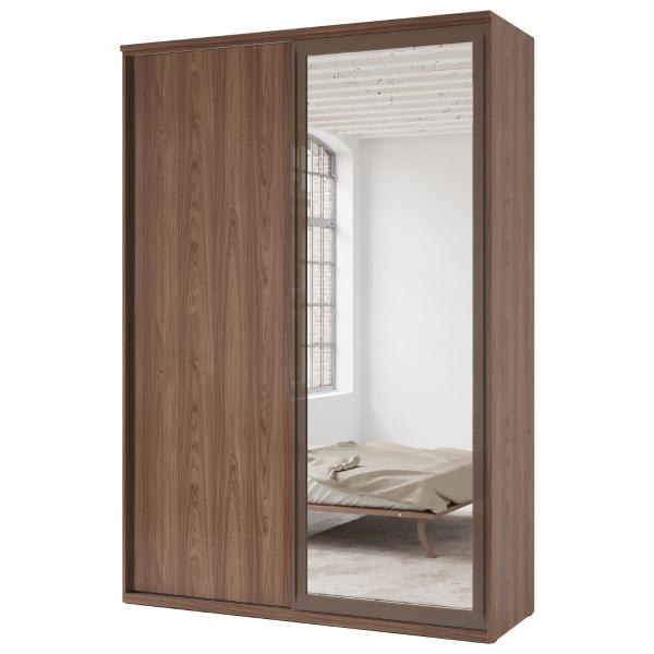 Imagem de Guarda Roupa Casal Modulado 100% MDF 2 Portas de correr 1 Espelho e 3 Gavetas de 1,60m Cappuccino - Evolution - Robel Móveis