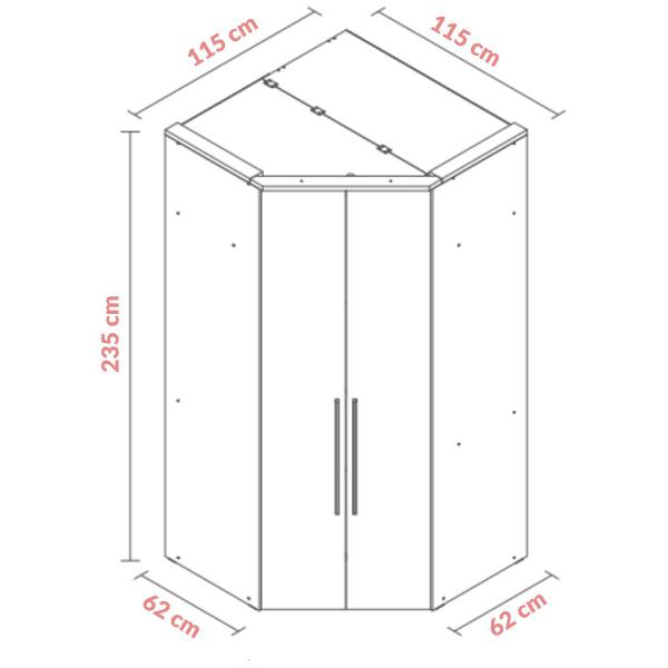 Imagem de Guarda Roupa Casal Modulado 100% MDF Canto Closet 2 portas 2 Espelhos Reflecta 3 Gavetas Cappuccino - Evolution - Robel Móveis