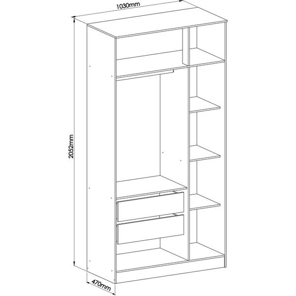 Imagem de Guarda Roupa Casal Modulado 3 Peças 8 Portas 3 Gavetas Wood