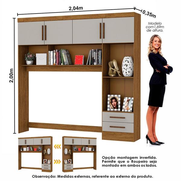 Imagem de Guarda-Roupa Casal Modulado 4 Portas Hercules 4 Portas 4 Gavetas com Cama Carioca Moveis