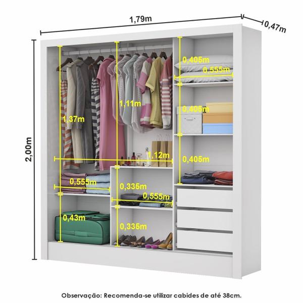 Imagem de Guarda-roupa Casal Modulado 4 Portas Santiago com Espelho 3 Portas 5 Gavetas