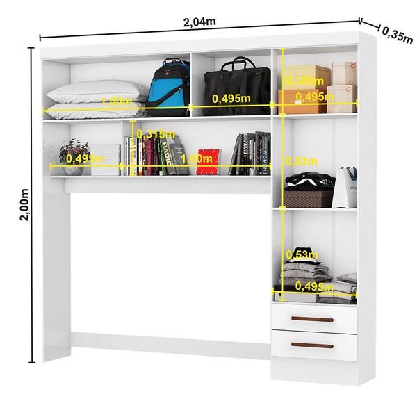 Imagem de Guarda-Roupa Casal Modulado 5 Portas com Cama Hercules 4 Portas 4 Gavetas com Espelho