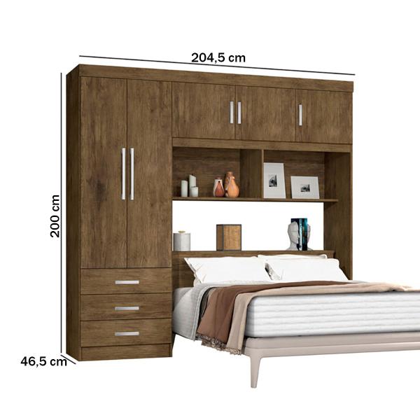 Imagem de Guarda-Roupa Casal Modulado Cancun 5 Portas 3 Gavetas Jequitibá/Avelã - J&a Móveis