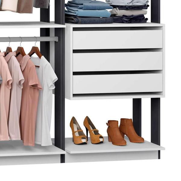 Imagem de Guarda-Roupa Casal Modulado Clothes 2 PT 3 GV Branco e Espresso