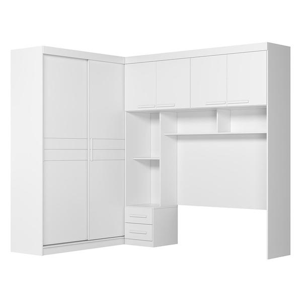 Imagem de Guarda Roupa Casal Modulado Completo Lorena M07 Branco - Mpozenato