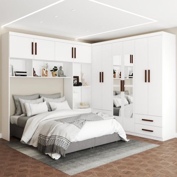 Imagem de Guarda-Roupa Casal Modulado Diamantina 10 Portas 6 Gavetas Branco - Panorama Móveis