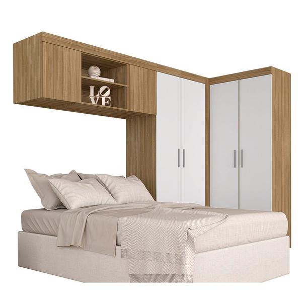 Imagem de Guarda Roupa Casal Modulado Luana Boreal/branco - Móveis Arapongas