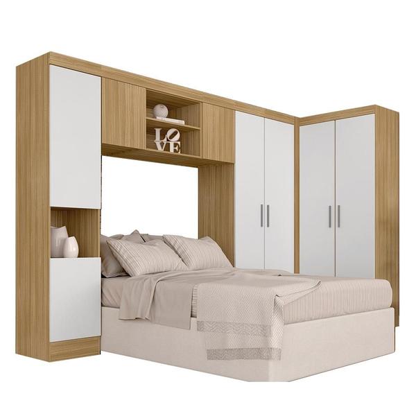 Imagem de Guarda Roupa Casal Modulado Maeve Boreal/branco - Móveis Arapongas