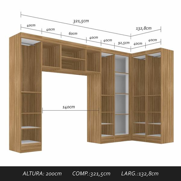 Imagem de Guarda Roupa Casal Modulado Maeve Boreal/preto - Móveis Arapongas