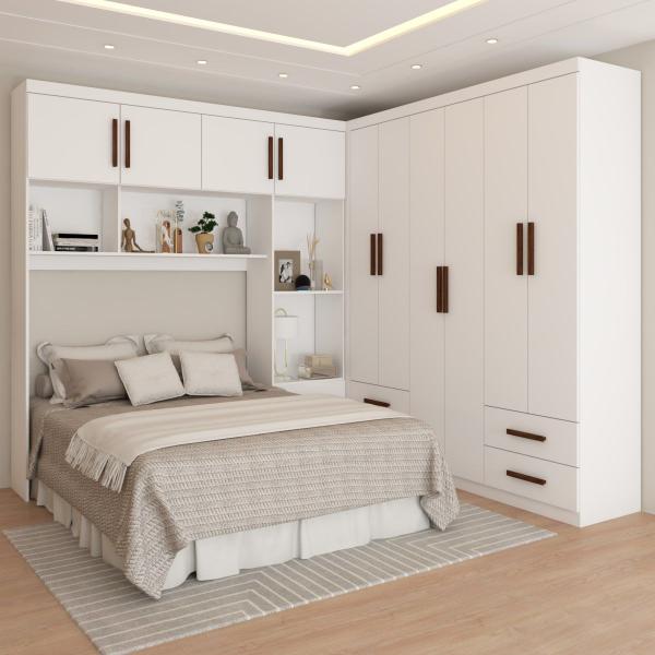 Imagem de Guarda-Roupa Casal Modulado Paradise 10 Portas 6gavetasbranco - Panorama Móveis