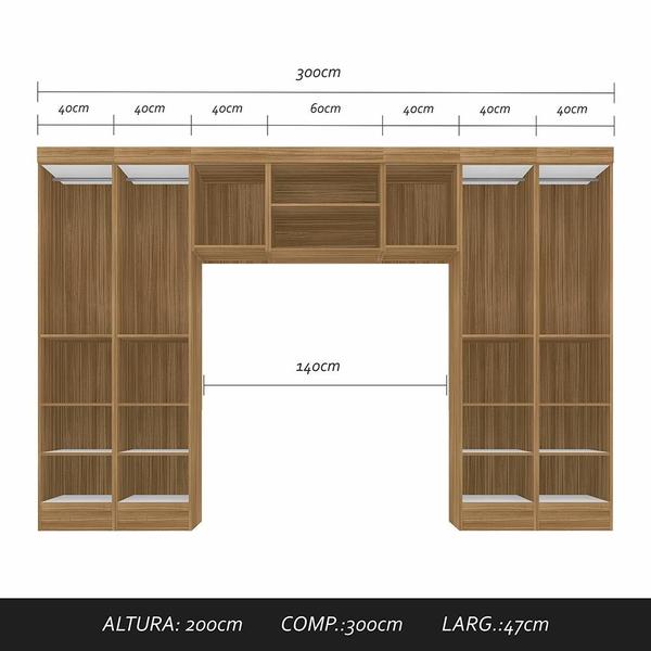 Imagem de Guarda Roupa Casal Modulado Rubia Boreal/preto - Móveis Arapongas