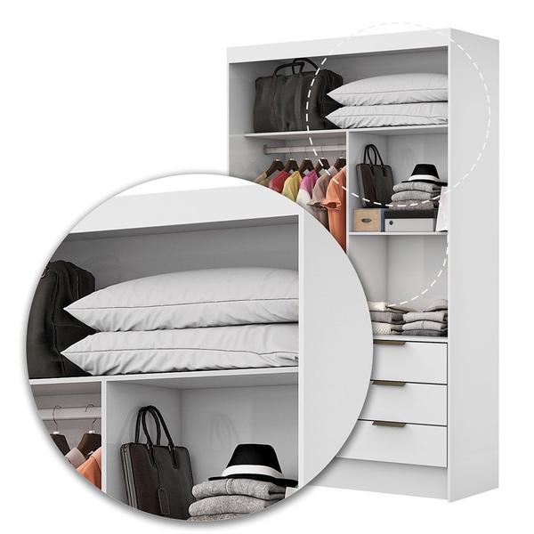 Imagem de Guarda Roupa Casal Modulado Sevilha 4 e 2 Portas 8 Gavetas Carioca Móveis