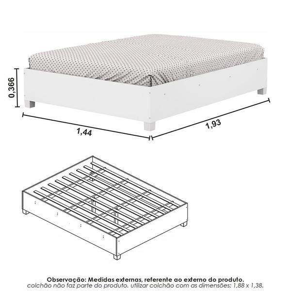 Imagem de Guarda Roupa Casal Modulado Sevilha 4 e 2 Portas 8 Gavetas com Espelho e Cama Casal Carioca Móveis