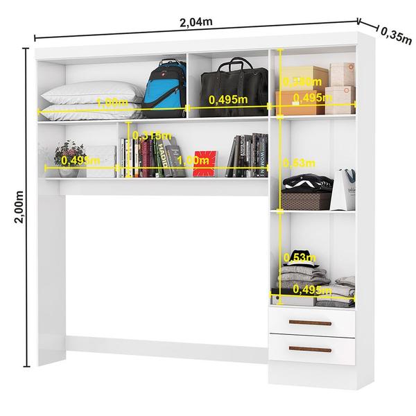 Imagem de Guarda Roupa Casal Modulado Sevilha 4 e 2 Portas 8 Gavetas Plus Carioca Móveis