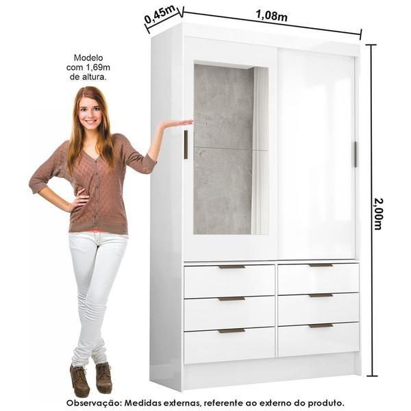 Imagem de Guarda Roupa Casal Modulado Sevilha 5 e 2 Portas 8 Gavetas com Espelho Carioca Móveis