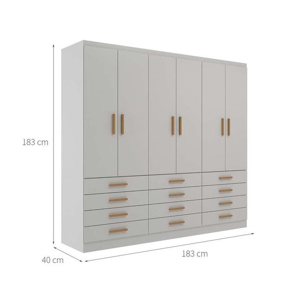 Imagem de Guarda-Roupa Casal New Monaco 6 PT 12 GV Branco