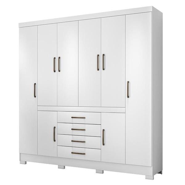 Imagem de Guarda Roupa Casal New Realce 8 Portas e 4 Gavetas Branco - Demóbile