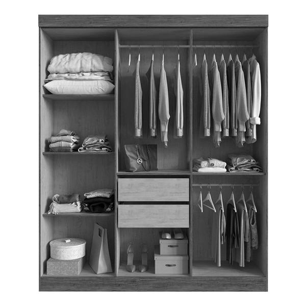 Imagem de Guarda-Roupa Casal New York 6 Portas 2 Gavetas 100% Mdf Branco - Doripel