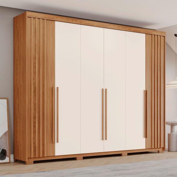 Imagem de Guarda-Roupa Casal Norton 6 Portas 4 Gavetas Flex Nature/Off White - Henn