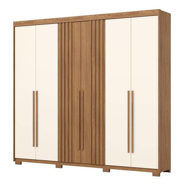 Imagem de Guarda Roupa Casal Norton 6 Portas Nature Off White - Henn