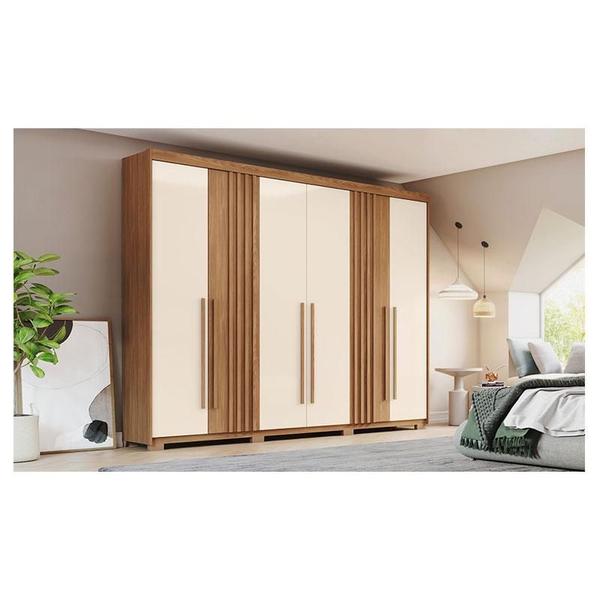 Imagem de Guarda Roupa Casal Norton 6 Portas Nature Off White - Henn