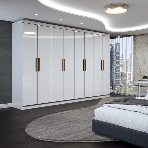Guarda-Roupa Casal Odisseia 8 Portas 4 Gavetas Branco - Panorama Móveis Guarda-Roupa Casal Odisseia 8 Portas 4 Gavetas Branco - Panorama Móveis