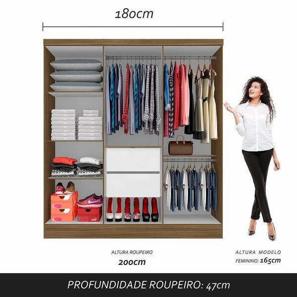 Imagem de Guarda Roupa Casal Paris 6 Portas 2 Gavetas Boreal/off Premium - M.a