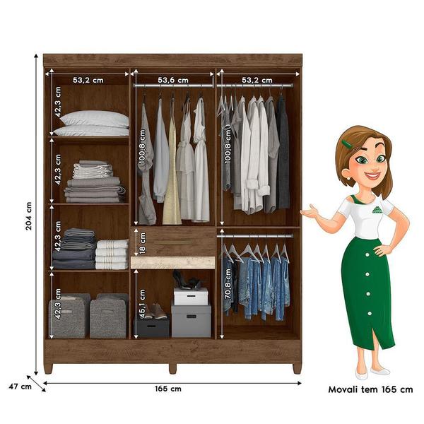 Imagem de Guarda Roupa Casal Portugal 8 Portas e 1 Gaveta - Moval