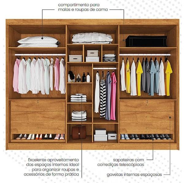 Imagem de Guarda roupa casal potente 6 portas 6 gavetas internas 100% mdf branco-bonequinha móveis